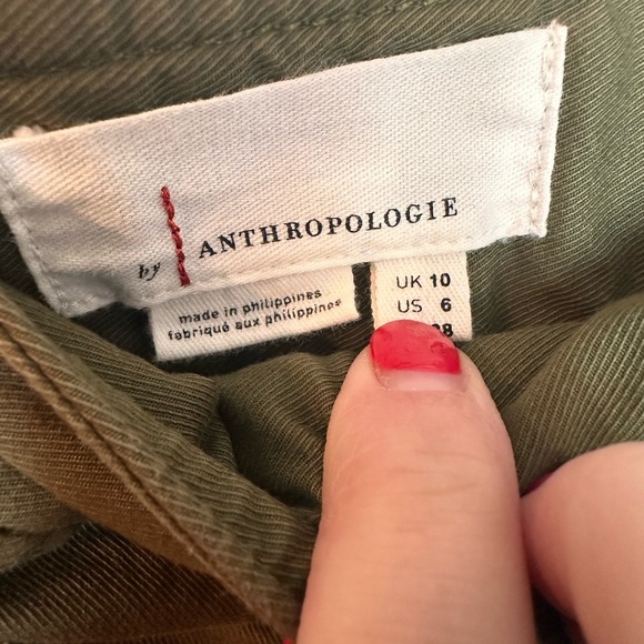 Anthropologie cargo utility shorts green 6 - Picture 3 of 5